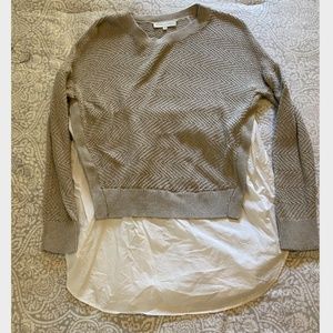 WHITE + WARREN Mixed Media Top